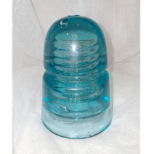 Blue Glass Electrical Insulator Made in USA Collectible Display Decor
