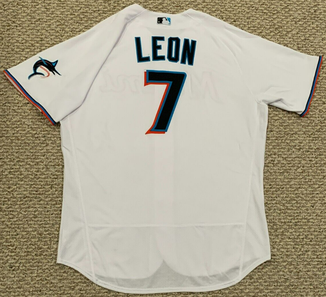LEON size 48 #7 2021 MIAMI MARLINS game used jersey issued home