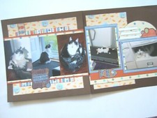 Cat or Kitten Scrapbook pages, Premade Cat Pages, Kitten Scrapbook Layouts