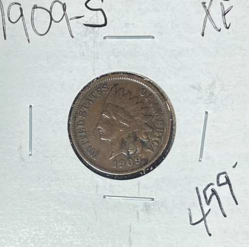 1909-S INDIAN HEAD CENT~ XF ~NICE KEY DATE COIN~