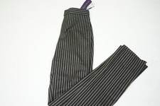 Ralph Lauren Collection Purple Label Black Striped Wool Womens Pants Sz 10 NEW
