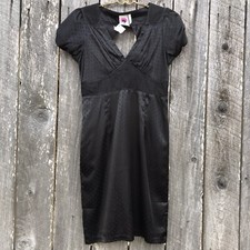 Freelance Open Back Retro Style Rockabilly Black Dress Small Cap Sleeve ⭐️7604