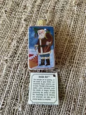 VTG  2001 Merck Family Old World Christmas Inside Art Ornament Santa/ Chimney