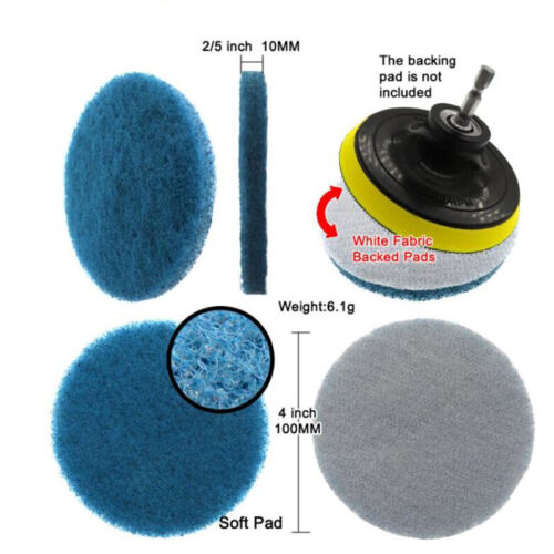 Nylon Fiber Scouring Pads Hook & Loop 100mm Abrasive Cleaning Pads 240-3000 Grit - Picture 2 of 12