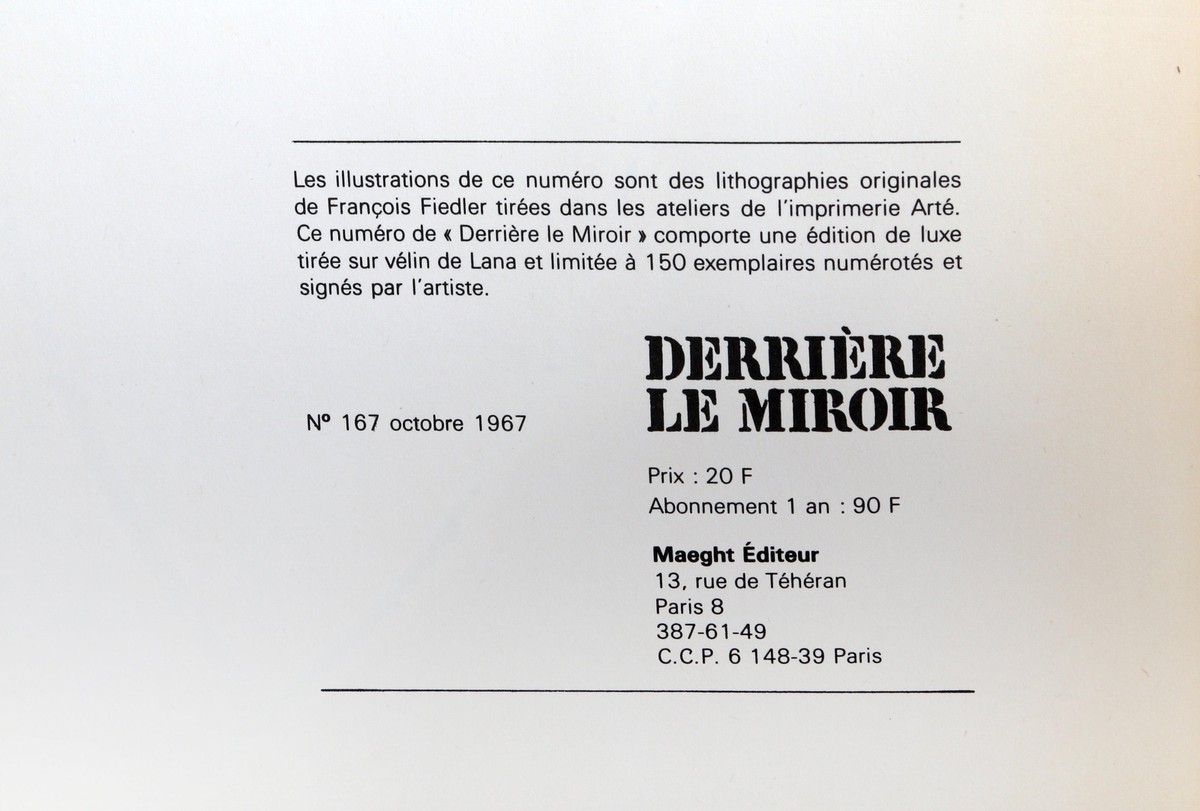 François Fiedler, Derriere le Miroir #167 (#5), Lithograph on