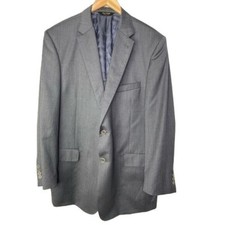 JoS A Bank mens Navy blue blazer sport coat suit 100 Wool 48 Long 43 Waist