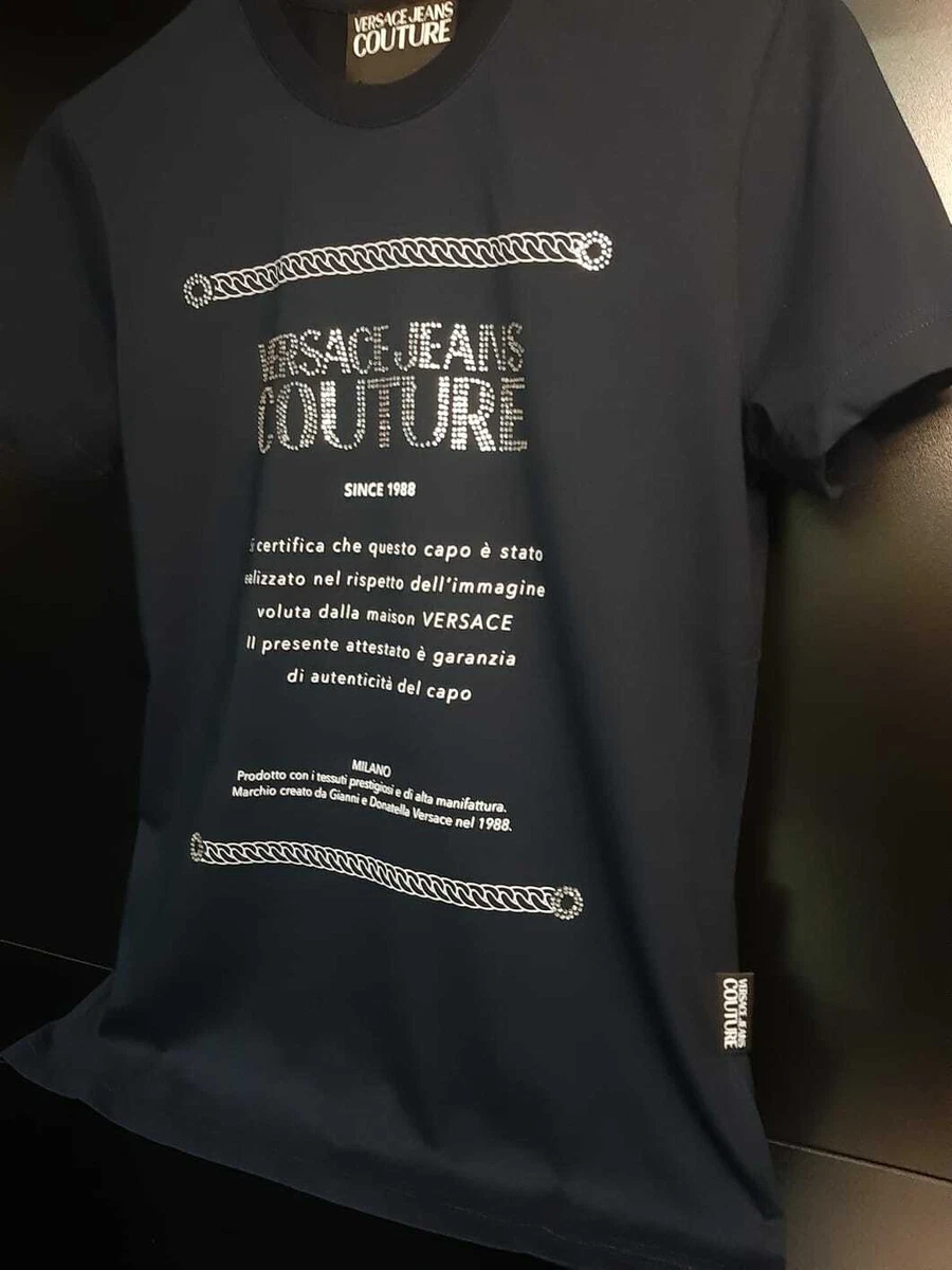 VERSACE JEANS COUTURE ETICHETTA LABEL T SHIRT NAVY. eBay