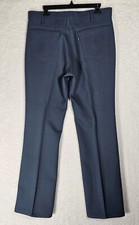 Vintage Levis Mens Slacks Polyester Made in USA, Blue Size 36x32