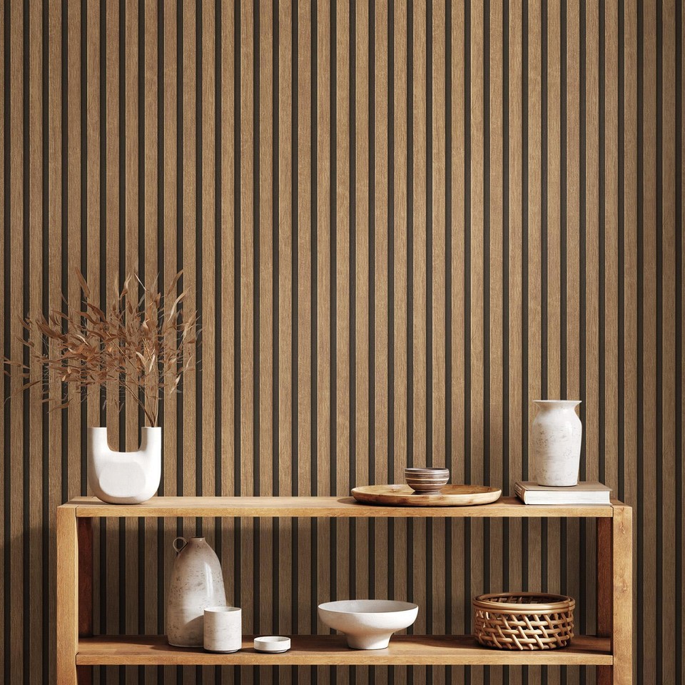 VEELIKE Papier 3D Peint - Panneaux Adhésifs - Aspect Bois Marron - Film En Bois Autocollant Pour Meubles - Vintage - Film Pour Meubles - Chambre à Coucher - Autocollant