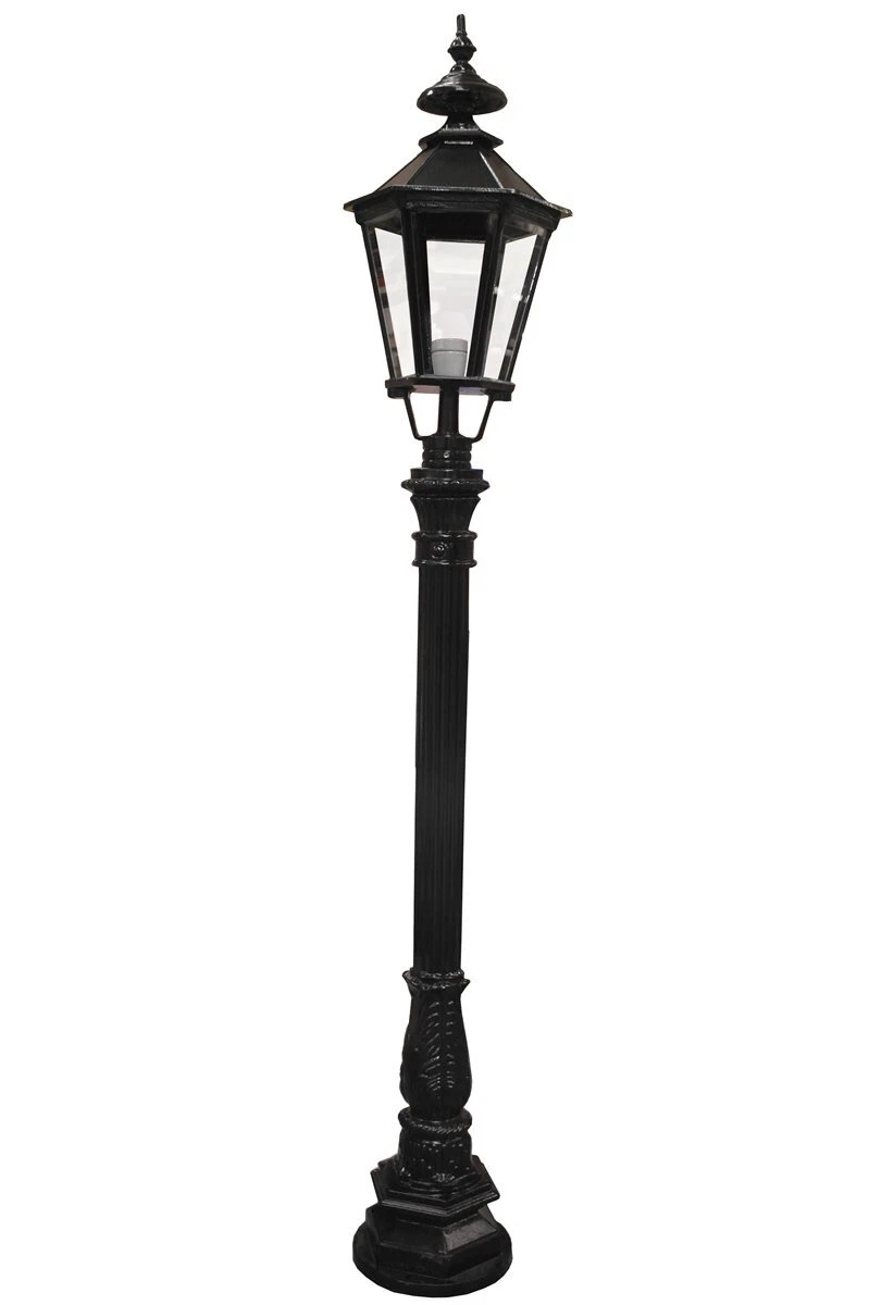 6Ft IP44 Traditional Classic Black Painted Steel Lamp Post Garden Street Light