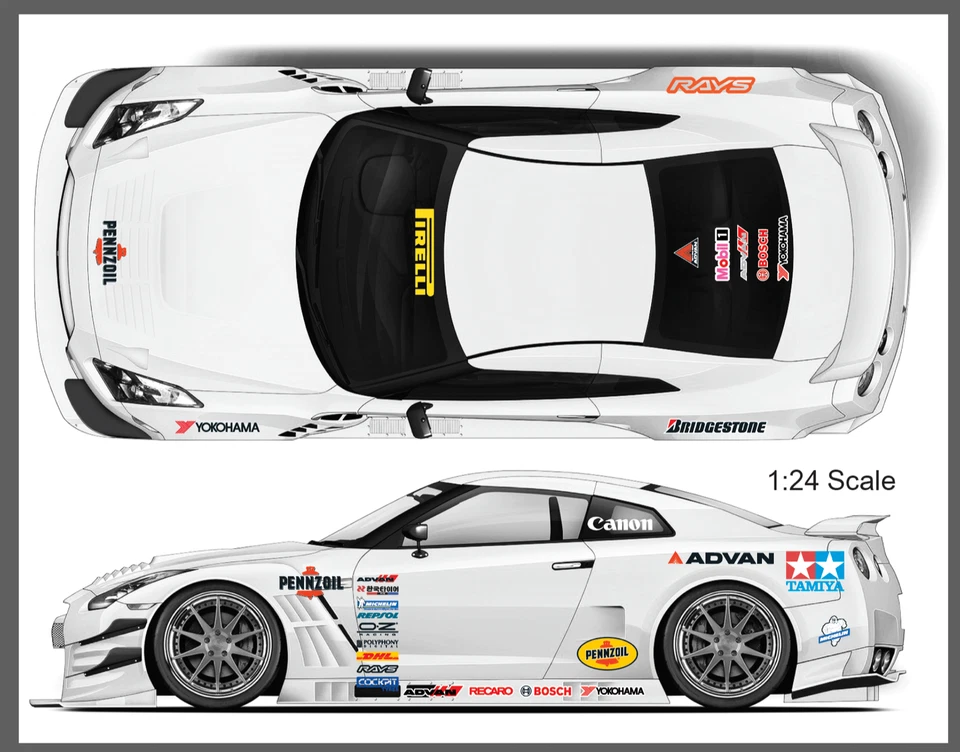 Sponsor Water Slide Decal White Toner 1/24 - 1/28 RC Model Dicast Hot!!! #268 - Image 4 of 4