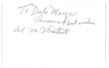 Al “Ox” Wistert Signed Index Card / Autographed Football NFL Philadelphia Eagles