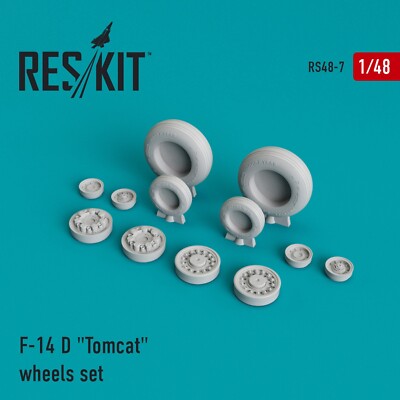 F-14D Tomcat wheels set for plastic scale model kit ResKit RS48-0007 Scale 1:48