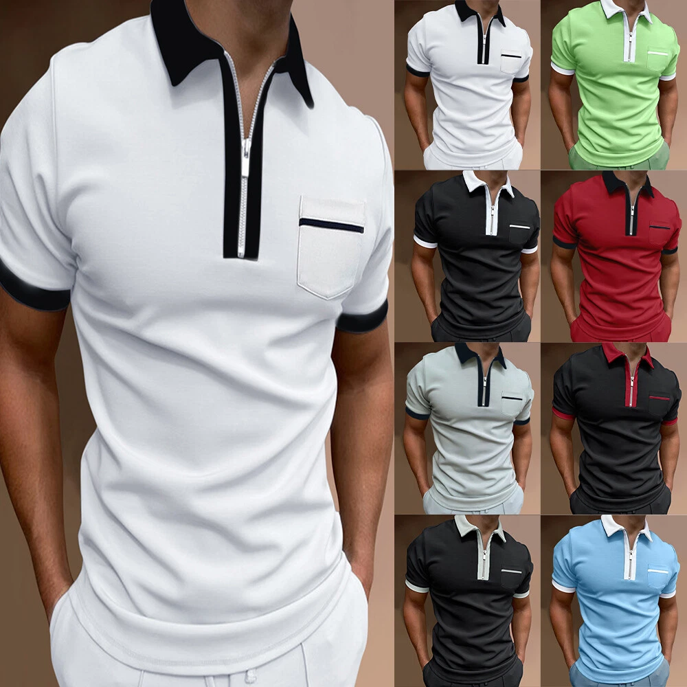 Mens zip up polo sale