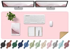 Large Desk Pad Protector Non-Slip Computer Mat for Desk 55'' x 17'' PU Leathe...