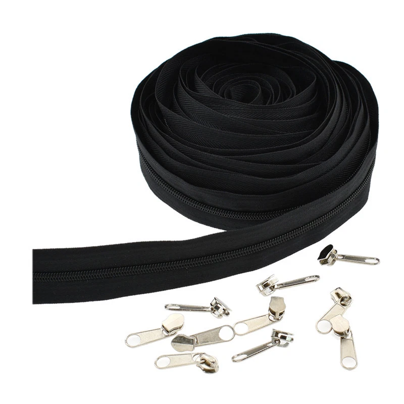 3#/5# Zipper Pullers 10Meters Nylon Sewing Fastener Closed White 10x Pull Heads - Image 3 of 4