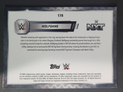2025 Topps Chrome WWE Wrestling #178 WOLFGANG - Picture 2 of 2