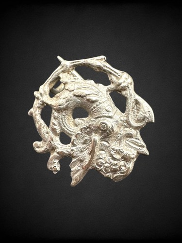 Antique Victorian Griffin Brooch 800 Silver European C Clasp Art Nouveau Pin - Picture 5 of 9