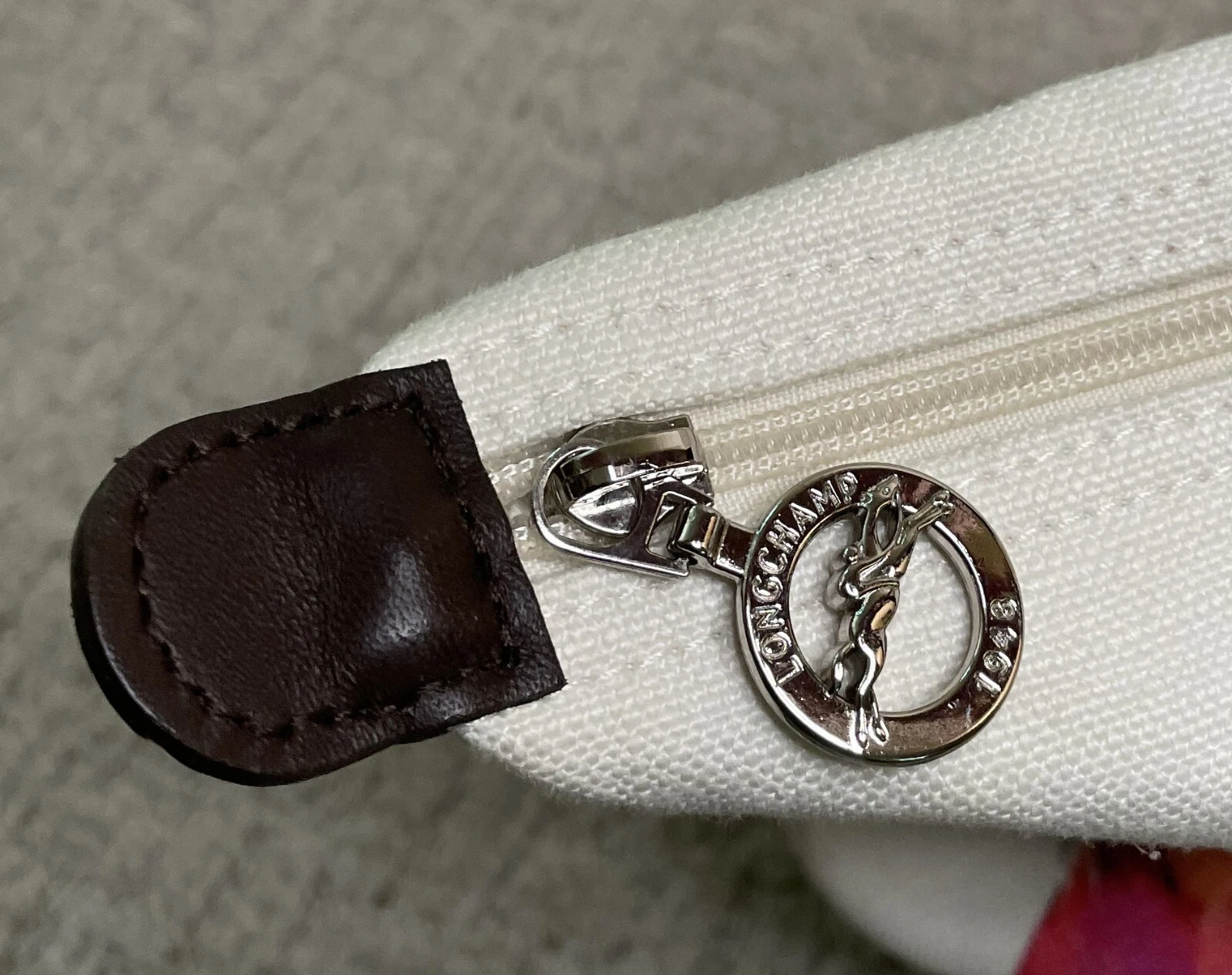 Borsa a mano Longchamp Le Pliage grande stampa piuma tela tote bag Ltd Ed rosso blu