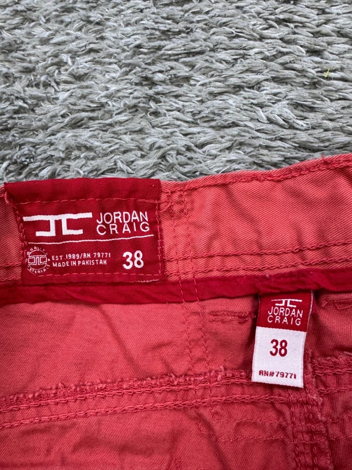 Pantalones Cortos Jordan Craig Carga Hombres 38x11 Rojo Suelto Ripstop Senderista Patinador Rencor Y2K Foto 3 de 4