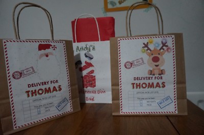 Christmas Personalised Xmas Eve Gift Bags UK