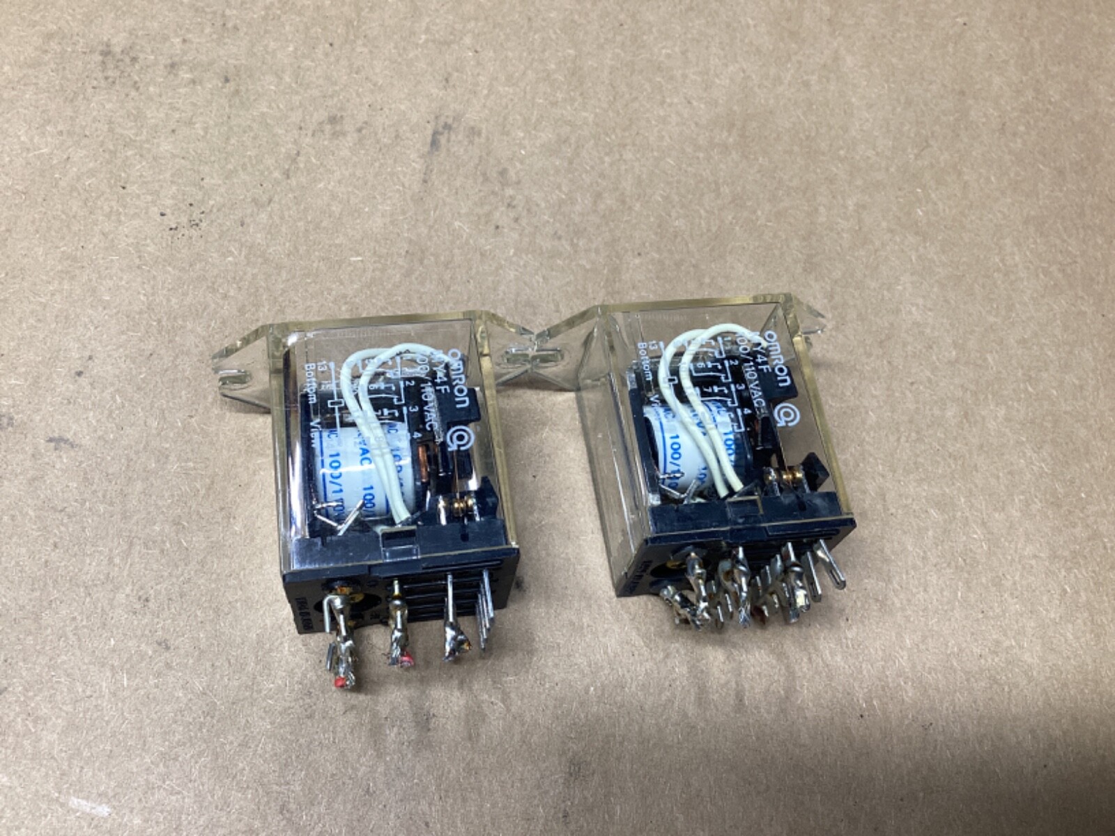 Lots of 2 OMRON MY4F 100/120VAC 5A 240VAC 5A 28VDC #117J30