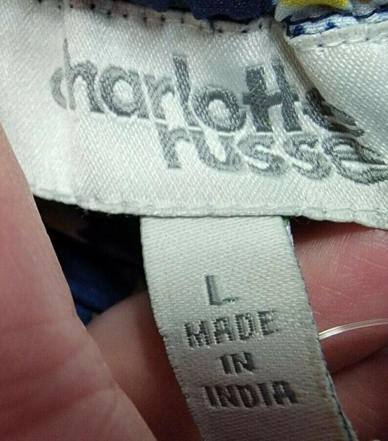 Pantalones Cortos Charlotte Russe Mujer Talla L Grande Azul Amarillo Blanco Marrón Floral NUEVO Foto 2 de 4