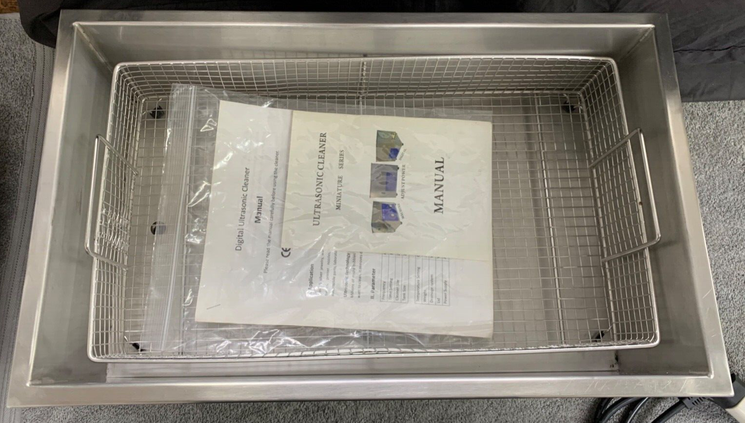 PS80A 22L Digital Ultrasonic Cleaner + Basket Stainless Steel Cleaning