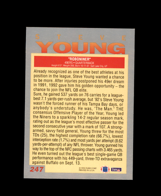 1993 Fleer #247 Steve Young PV San Francisco 49ers BYU