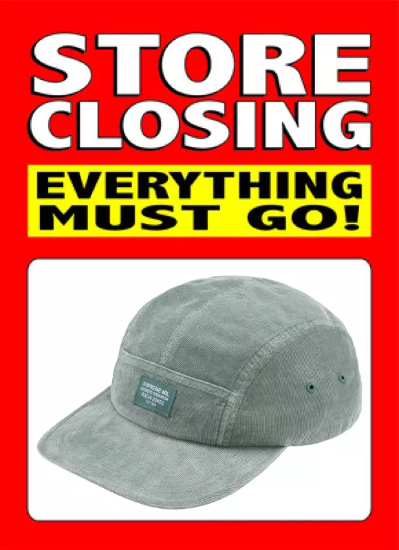 Casquette de camp Supreme velours côtelé poche travail coton sarcelle FERMETURE MAGASIN !!
