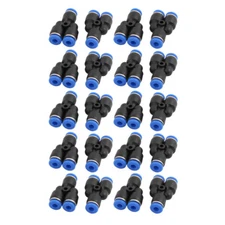 20Pcs 4mm Dia Y Type 3 Ways Hose Pneumatic Air Quick Fitting Push In Connector