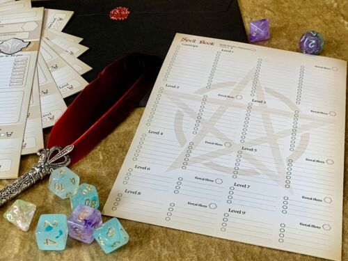 Dungeons and Dragons DnD 5e Character Sheets NEW Pack of 10 (A5-A4 folded book) - Picture 3 of 5