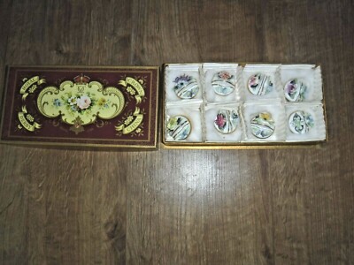 8er Set Royal Crown Derby Floral Menü / Namenshalter ~ verpackt ~ 1. ~ top