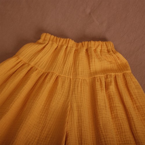 Toddler Baby and Little Girls Soft Cotton Gauze Wide Leg Ruffled Pants Trousers - Picture 13 of 39