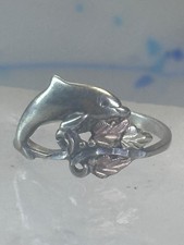 Black Hills Gold ring leaves Dolphin band flo...