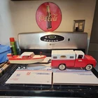 1961 Tonka Vintage Fisherman Truck with  trailer and tonka clipper boat /motor