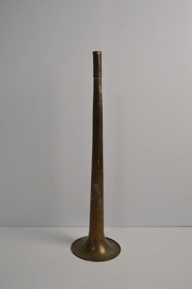Vintage Brass Horn Trumpet Collectible Hanging Decor Musical Instrument Metal - Image 2 of 4
