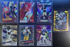 7 Ct NFL Card Lot 2 Serial Numbered, 4 Rookies and 1 Mahomes Card