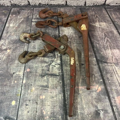 2 Durbin M1-S 1250 WLL Lever Chain Load Binders Double Swivel 