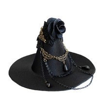 Hat Clip, Witch Hat Mini Top Hat Gothic Witch Hat Headband Black Fascinator H...