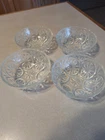 Lot of 4 Vintage Anchor Hocking Medallion 4.5" Clear Glass Fruit Bowls (1960s)