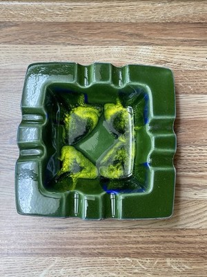 Vintage American Bisque Green Ashtray