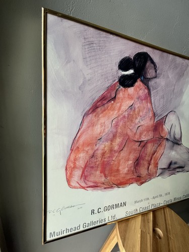 R.C. Gorman Seated Woman On Illustration Board 1978 Gallery Print - Picture 13 of 14