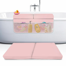 Memory Foam Bath Kneeler Elbow Rest Pad Set - Pink Water-Resistant Mat