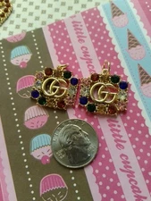 Large Lot of2   Gucci  Button Gold  tone 25mm  Zipper Pull Charm 