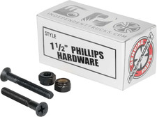 Genuine Parts Cross Bolts Standard Phillips Skateboard Hardware Black/Black, 1