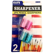 Double-Blade Two-Hole Pencil Sharpener: 2 Pack