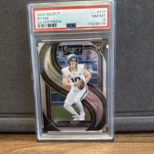 2024 PANINI SELECT--BO NIX--SILVER PRIZM ROOKIE CARD--PSA 8 #117