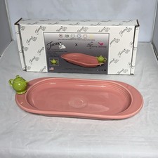 Nora Fleming Colab Fiesta Bread Tray Peony Teapot Mini  Lemongrass 13.75” NIB