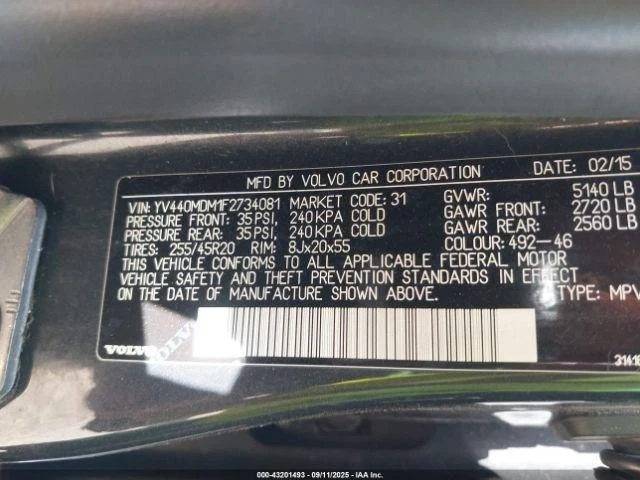 Espejo retrovisor derecho usado se adapta a: Volvo XC60 2015 memoria iluminada eléctrica plegable Foto 2 de 4